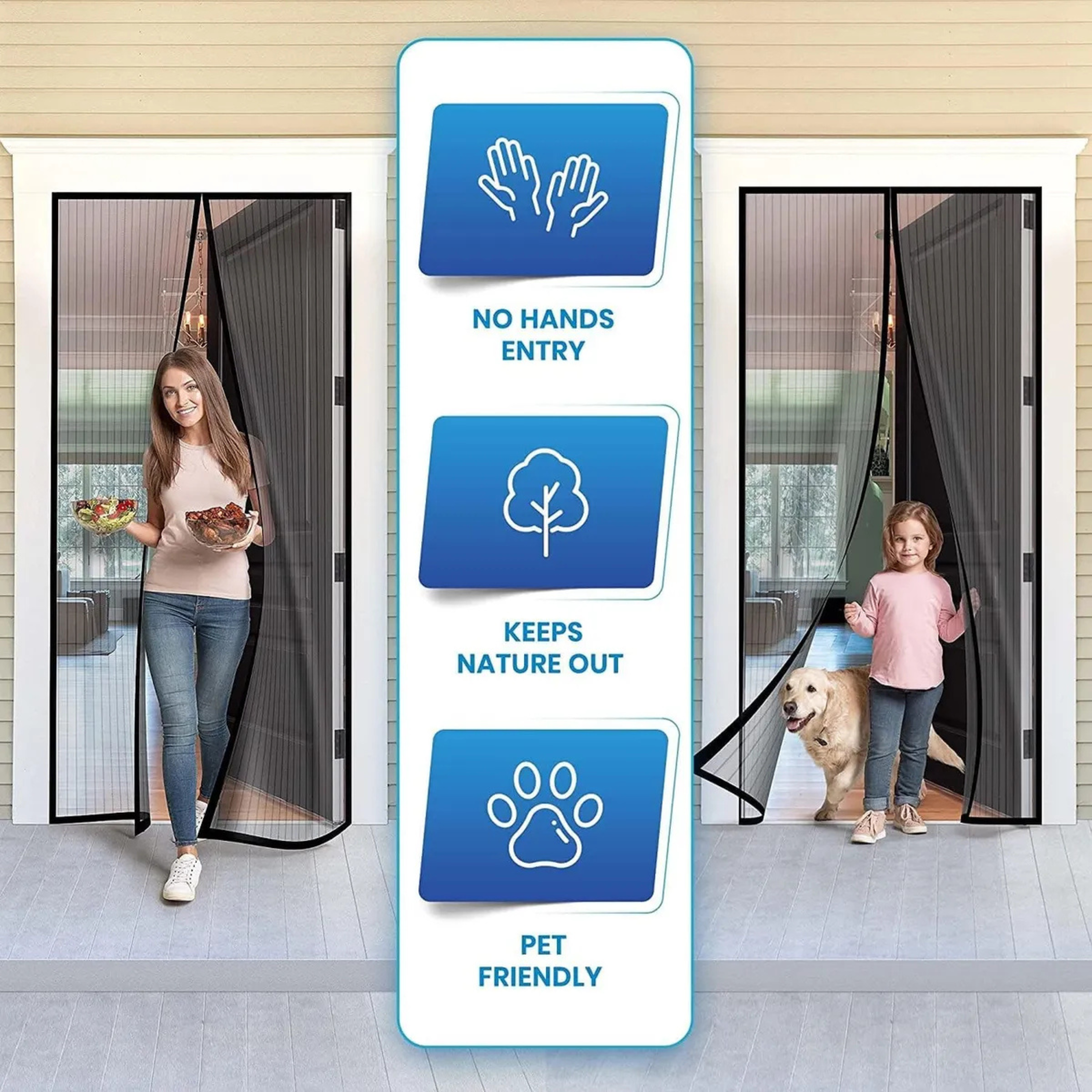 Magnetic Mesh Screen Door Curtain