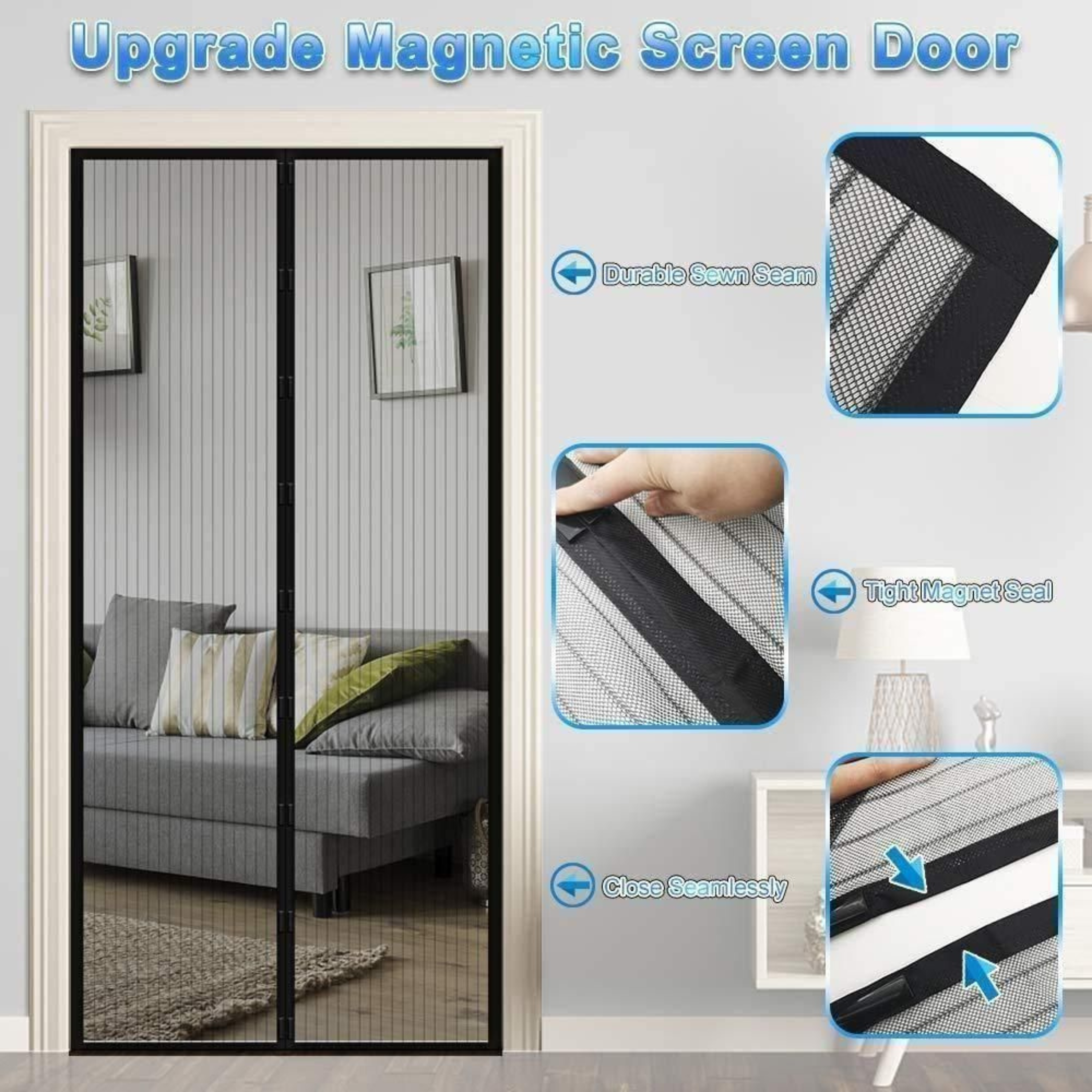 Magnetic Mesh Screen Door Curtain